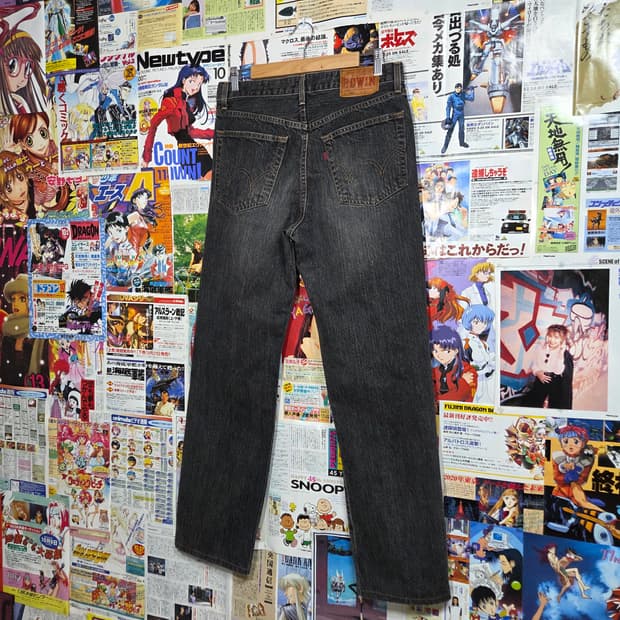 JPN 에드윈 503 그레이 흑철 워싱 데님 팬츠 .