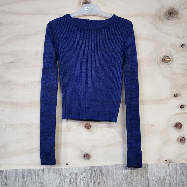 314) 여성 울 블랜드 크롭 골지티