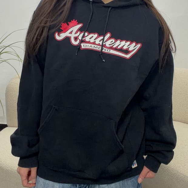 90s Russell 빈티지 포레스트 그린 후드티