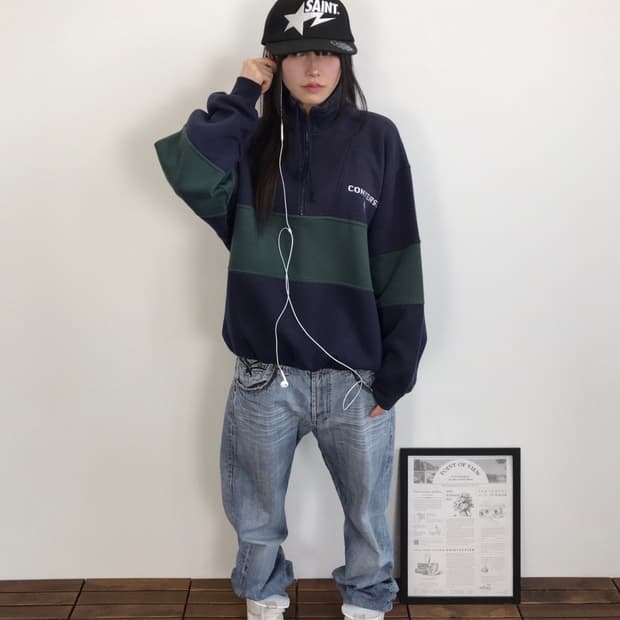 Converse Colorblock Half Zip Sweatshirt