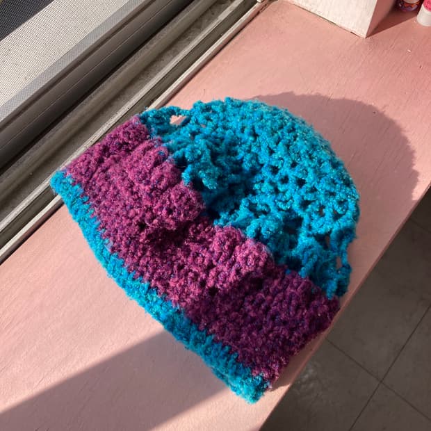 배색 뜨개 비니/헌팅캡