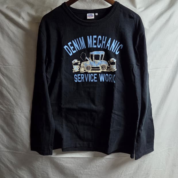 스튜디오 다치산 프린팅 긴팔 티셔츠 블랙 XL