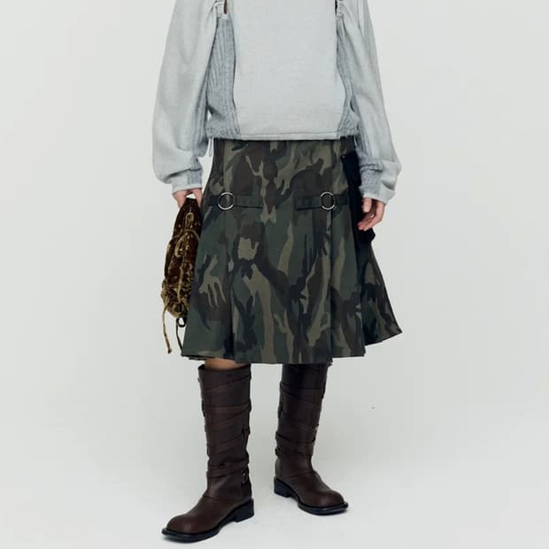 앤더슨벨 카모플라쥬 킬트 스커트 M