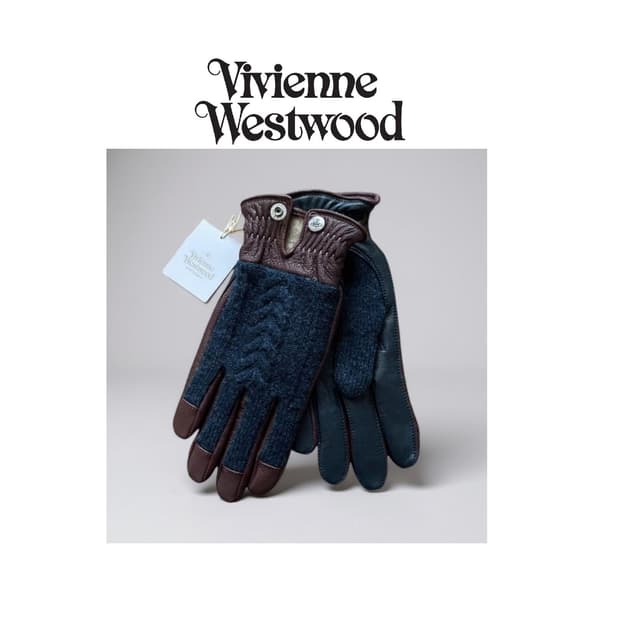 비비안웨스트우드 남성용 가죽 콤비 장갑 24cm (새상품)