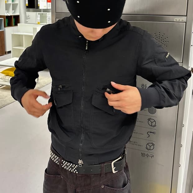 90s WOOLRICH 빈티지 블랙 세미크롭 jk