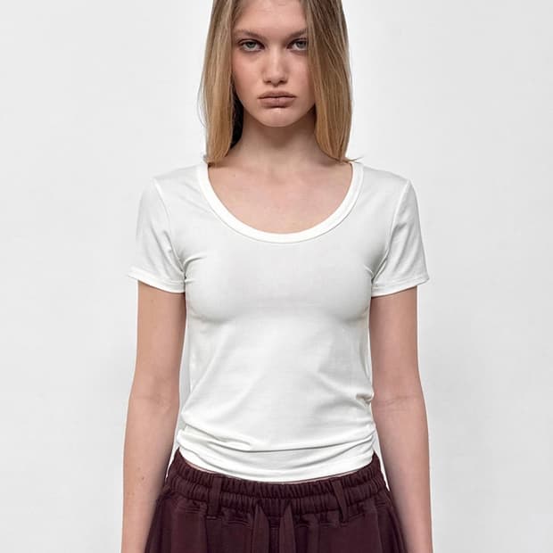샌드릭 LINE.01 u-neck tee Ivory S
