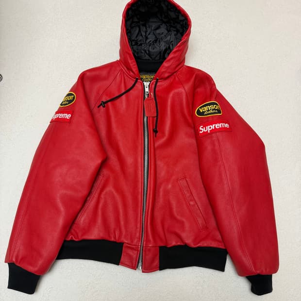 슈프림 X 밴슨 레더 후드 워크 자켓 M