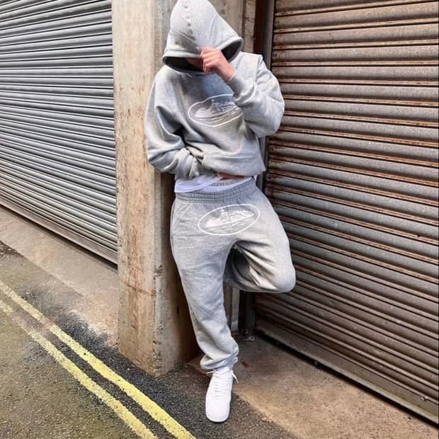 Corteiz 코르테이즈 그레이 후드 셋업