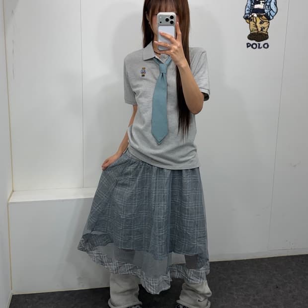 𖤐그레이 폴로 프레피 코디set𖤐 
