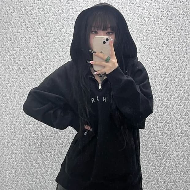 칼하트 캐주얼 빈티지 스펠로고 반집업 후드티 L C10110