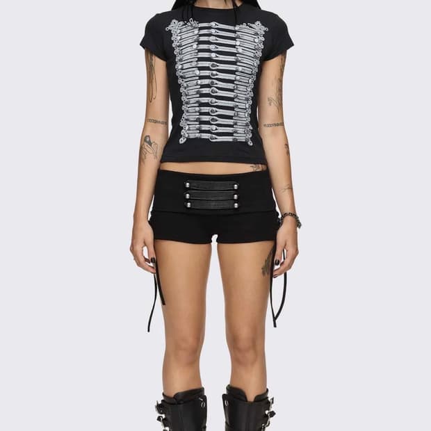 minga lodnon lace up mini shorts