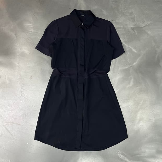  띠어리 히든버튼 배색 하프 원피스 y16092