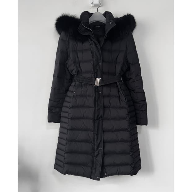 마쥬 maje 폭스퍼 구스 다운 롱 패딩