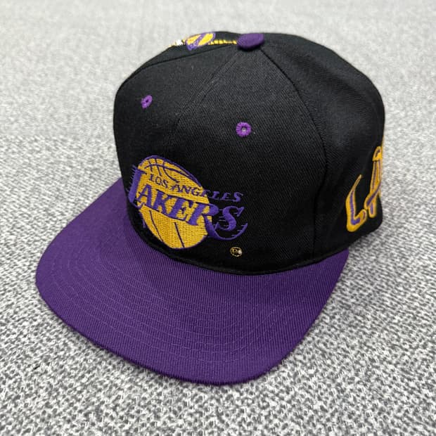 F 레이커스 농구팀 LAKERS 레트로 빈티지 자수 볼캡 모자 스냅백