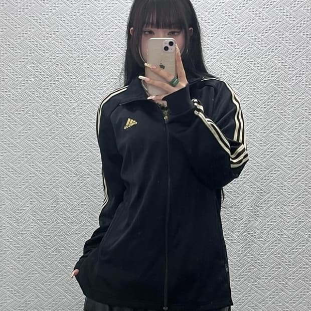 아디다스 재팬 올드스쿨 Y2K 트윙클 검골 져지 집업 XO C10015