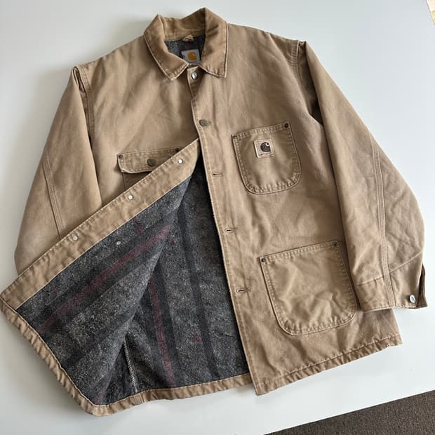 Carhartt 칼하트80‘s OG 블랭킷 디트로이트 레더로고 초어자켓