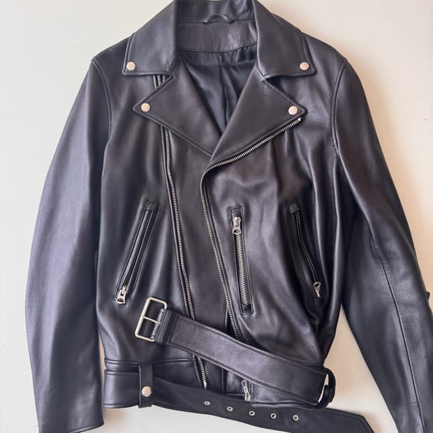 아크네 스튜디오 램스킨 라이더 가죽자켓 NATE CLEAN 46