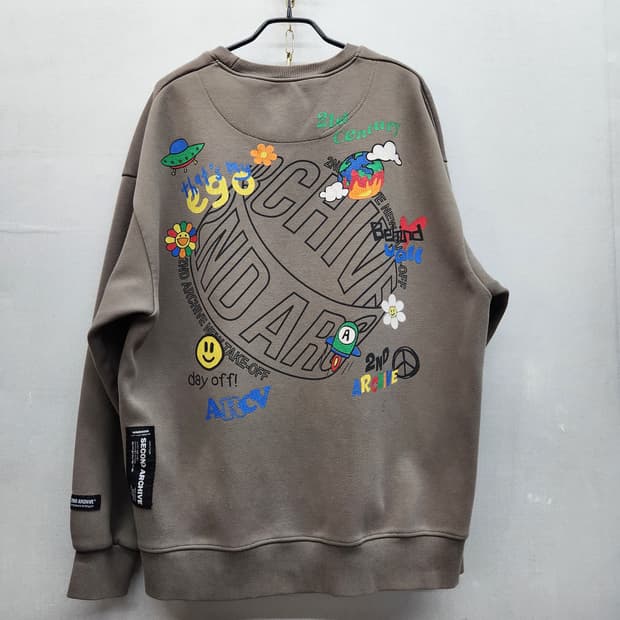 세컨드아카이브 스트릿무드 백로고 오버핏 맨투맨 2XL