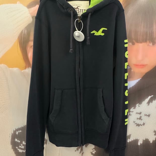 HOLLISTER 홀리스터 블랙그린 후드집업