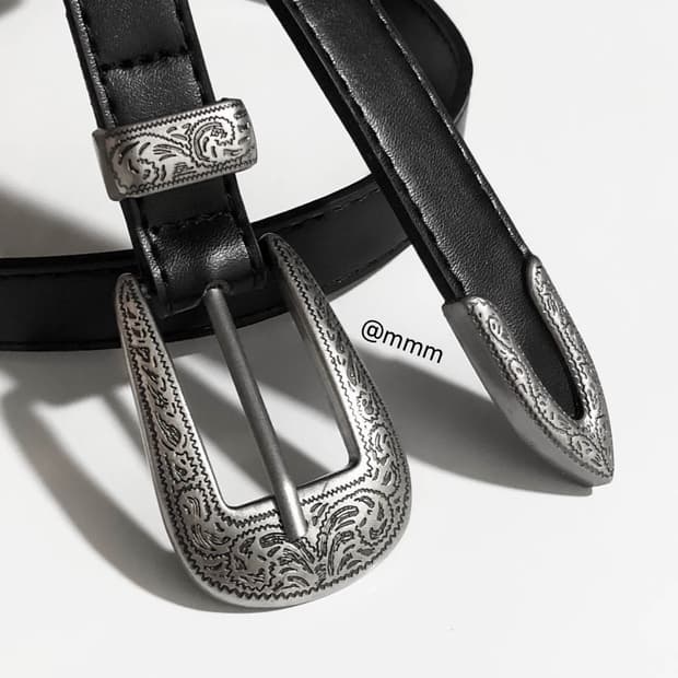 [Unisex] 엣지 에스닉 웨스턴 가죽 벨트
