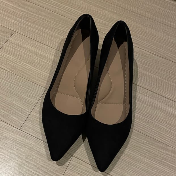 유니클로 블랙 스웨이드 힐 240