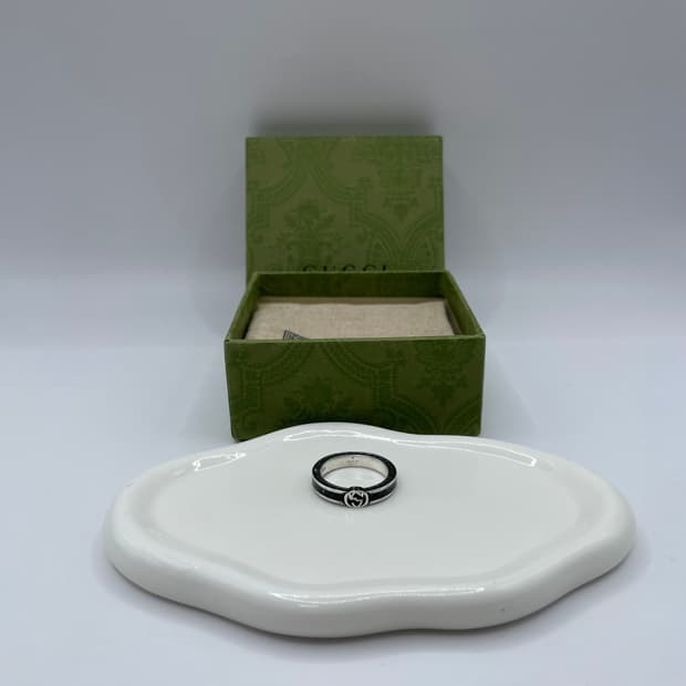 구찌 반지 16호 인터로킹 블랙 링