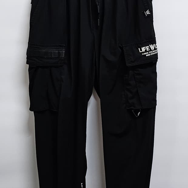 라이프워크 여성 블랙 카고 조거팬츠 S