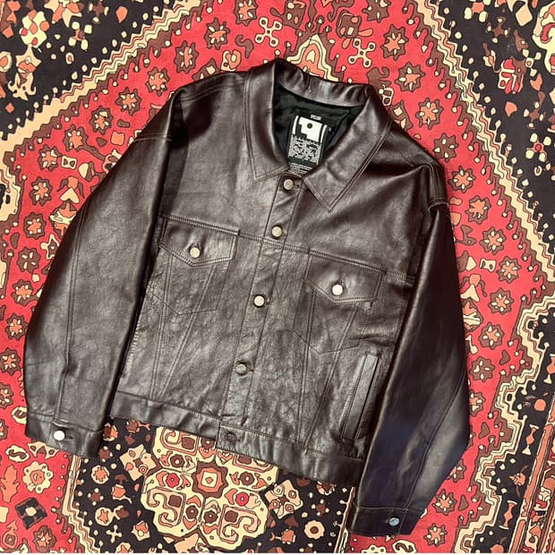 ( XL-2XL ) 가죽자켓 가죽셔츠 가죽자켓 워크웨어 아메카지 