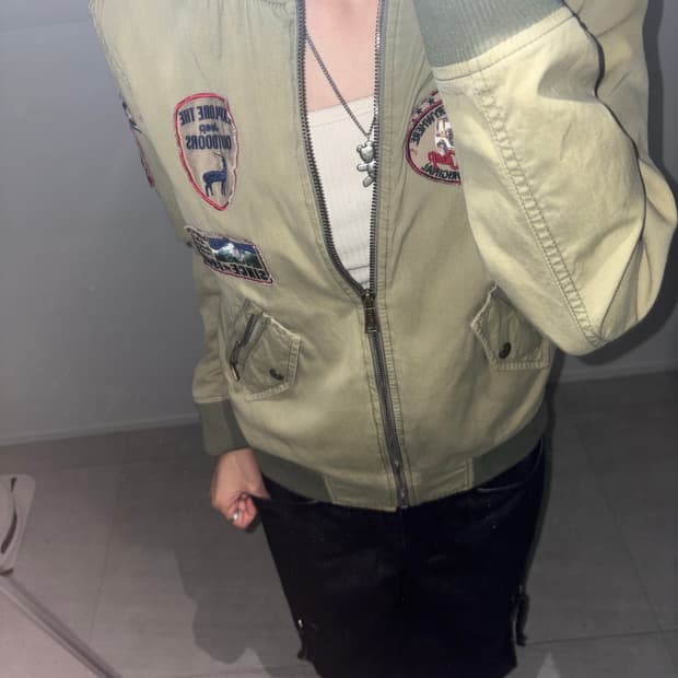 지프 카키 빈티지 자켓