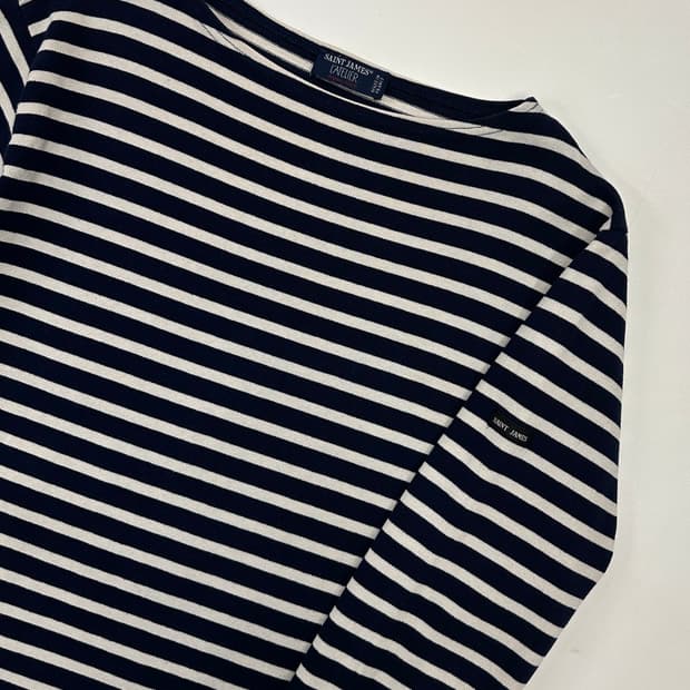 오프넥 스트라이프 롱슬리브 (saint james) 