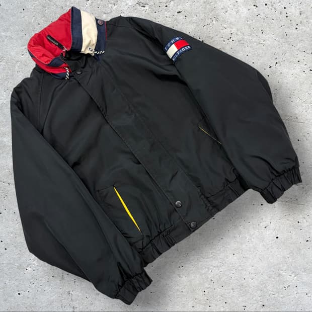 [L] 타미힐피거 올드스쿨 블랙 바람막이 자켓 D211