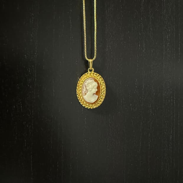 리얼 빈티지 까메오 목걸이