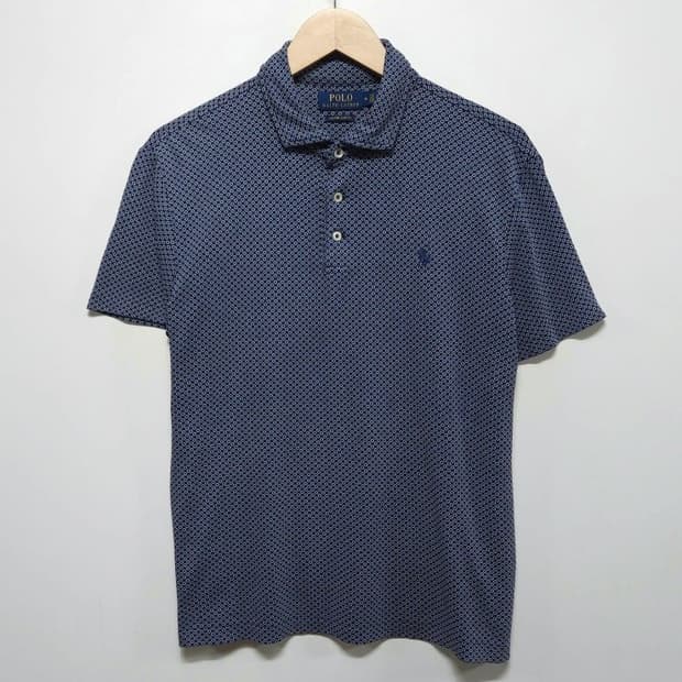 100 POLO 폴로 랄프로렌 반팔 카라티 마이크로 패턴 커스텀슬림핏