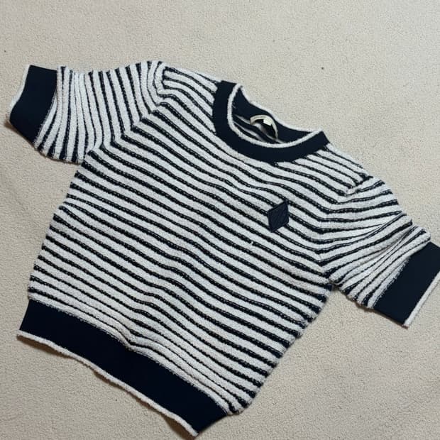 Maje 스트라이프 반팔 니트