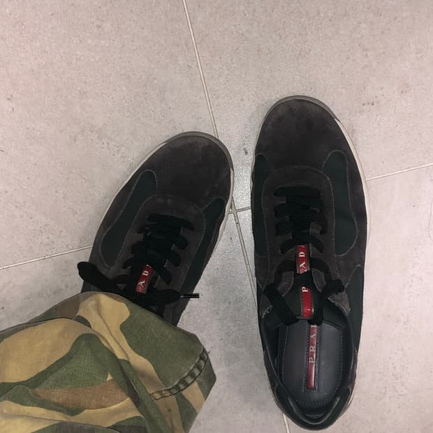 프라다 스포츠 아메리카컵 스웨이드 브라운 