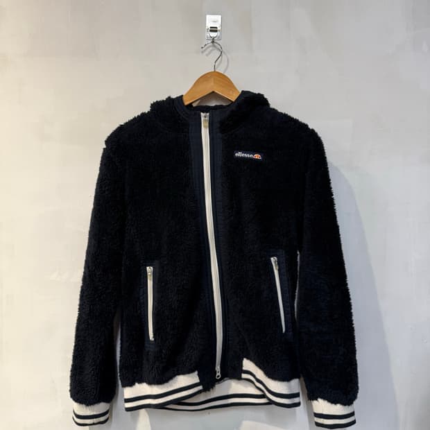 Ellesse 블랙 플리스 후드집업