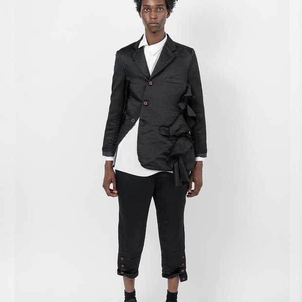 블랙 꼼데가르송 24ss 세틴 비대칭 재킷 (블랙 L)