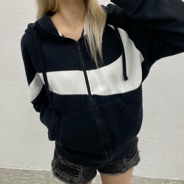 나이키 빅스우시 블랙 후드집업 XL
