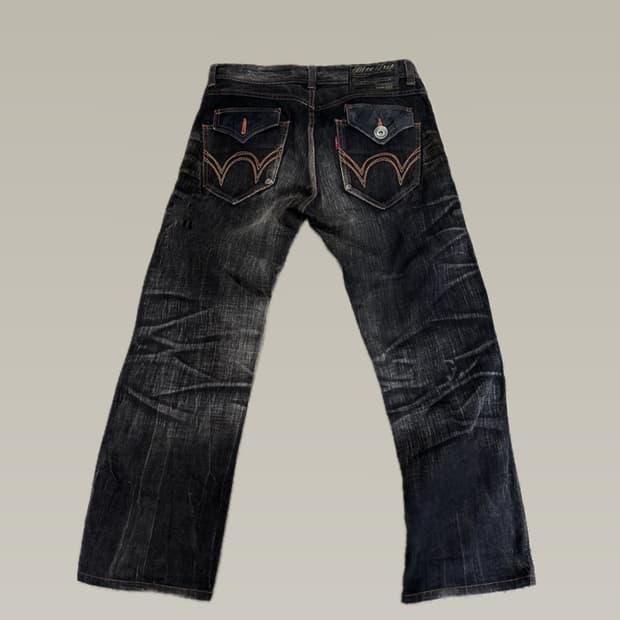 에드윈 503 블루트립 흑청 웨스턴 팬츠32