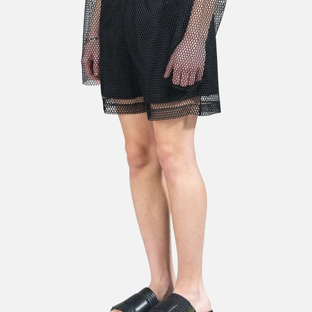 드리스 반 노튼 헤나드 메쉬 레이어드 쇼츠 블랙 L