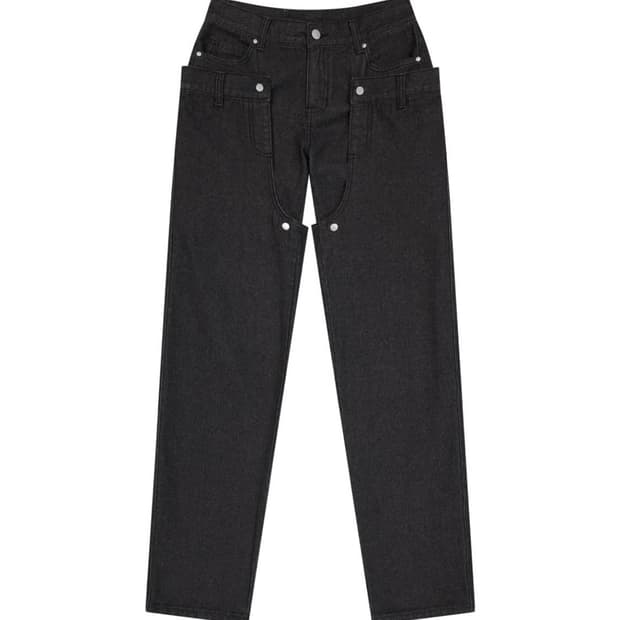오호스 데님 팬츠 detachable button denim pants