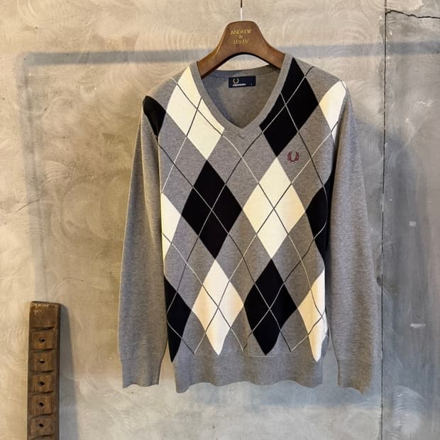 프레드페리 아가일 니트 슬림100