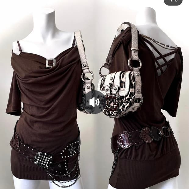 오네갸루 브라운 원피스