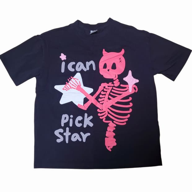 펑크키치y2k 악마 스컬 해골 반팔 티셔츠