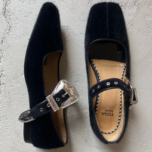 black faux fur mary jane shoes