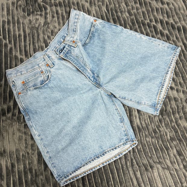 리바이스 468 스테이 루즈 쇼츠 팬츠 34사이즈 흑청 연청