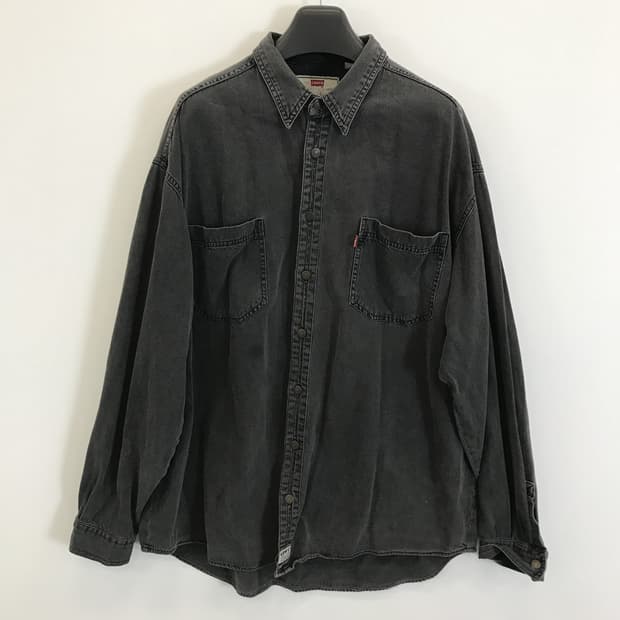 리바이스 90s 흑청 웨스턴데님셔츠 [XXL]