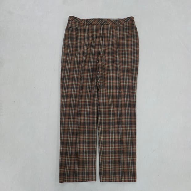 [82] 라코스테 여성 울 체크 슬랙스 바지 1230J