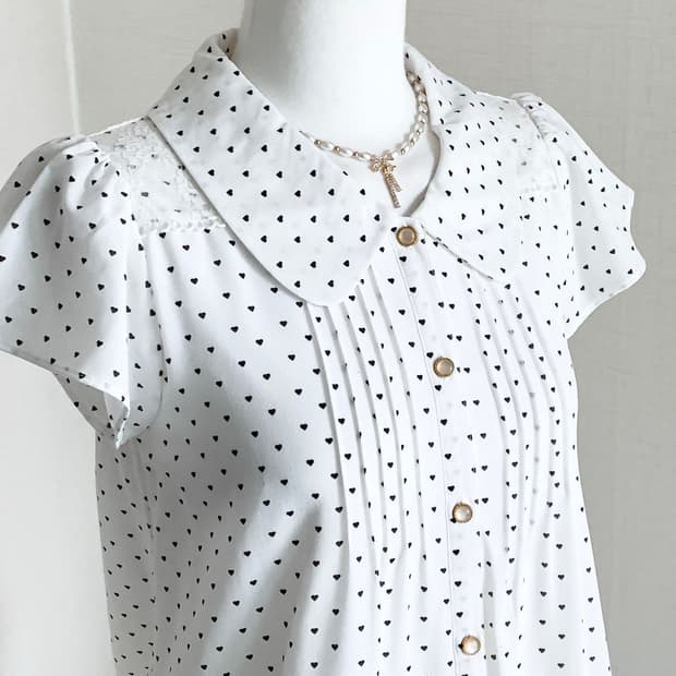 Cecil McBee ♥ 세실맥비 하트 도트 레이스 블라우스