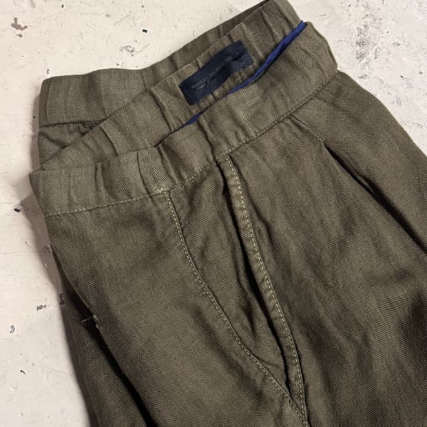 Diesel 디젤 블랙골드 밴딩 린넨팬츠